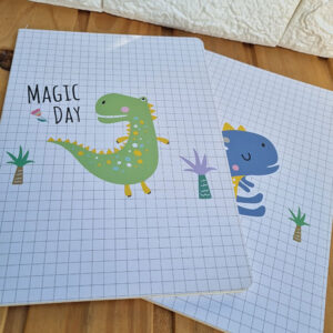 CADERNO FLEXÍVEL DINO QUADRICULADO